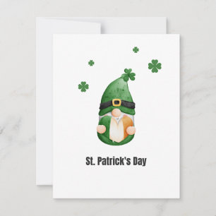 Grüner schwarzer illustrierter Gnom St. Patrick's  Feiertagskarte