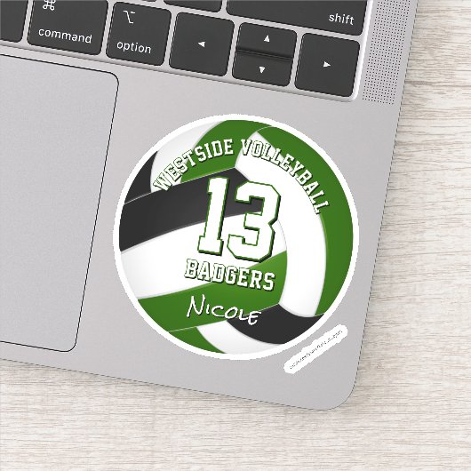 grüner Schwarzer Mannschaftsspieler Aufkleber (Detail)