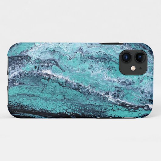 Grüner Schwarzer Swirl Case-Mate iPhone Hülle (Rückseite (Horizontal))