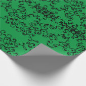 Grüner Schwarzer Swirl Gothic Wedding Geschenkpapier (Ecke)