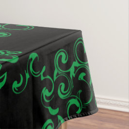Grüner Schwarzer Swirl Gothic Wedding Tischdecke