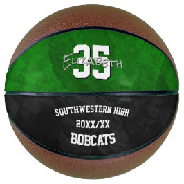 Grüner schwarzer Teamname Ende der Saison Keepake Basketball