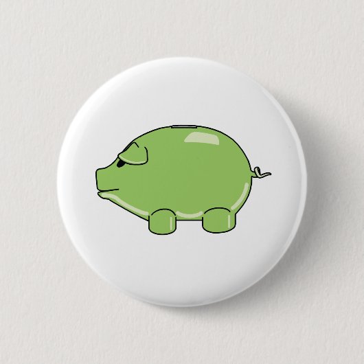 Grüner Schwein-Knopf Button (Vorderseite)
