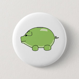 Grüner Schwein-Knopf Button