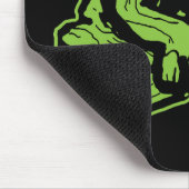 Grüner Scribbly Schädel Mousepad (Ecke)