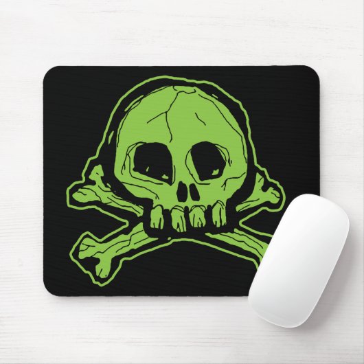 Grüner Scribbly Schädel Mousepad (Mit Mouse)