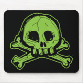 Grüner Scribbly Schädel Mousepad (Vorne)