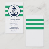 Grüner Seeanker mit Monogramm Visitenkarte (Vorne/Hinten)