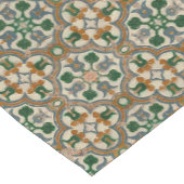 Grüner Senf Azulejos Geometrisches Muster Kurzer Tischläufer (Ecke)