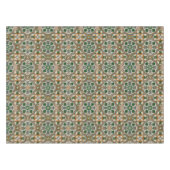 Grüner Senf Azulejos Geometrisches Muster Tischdecke (Vorderseite (Horizontal))