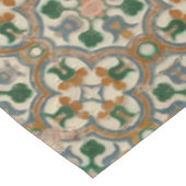Grüner Senf Azulejos Geometrisches Muster Tischdecke (Schrägansicht)