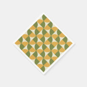 Grüner Senf-gelb Halbringe im Mid-Century-Stil Serviette (Ecke)