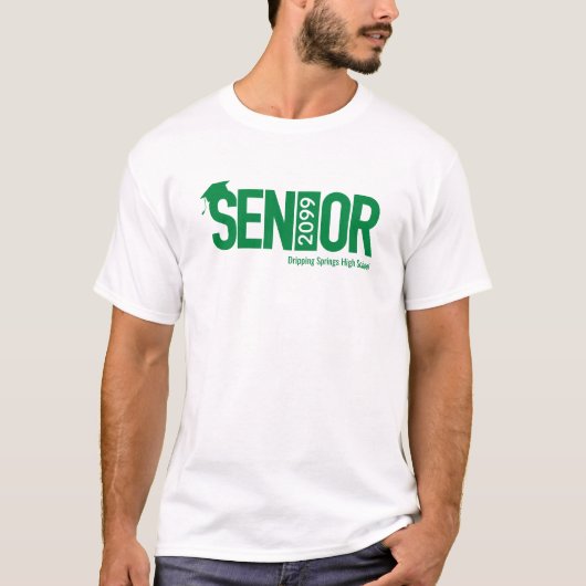 Grüner SENIOR mit Graduierungskappe T-Shirt (Vorderseite)