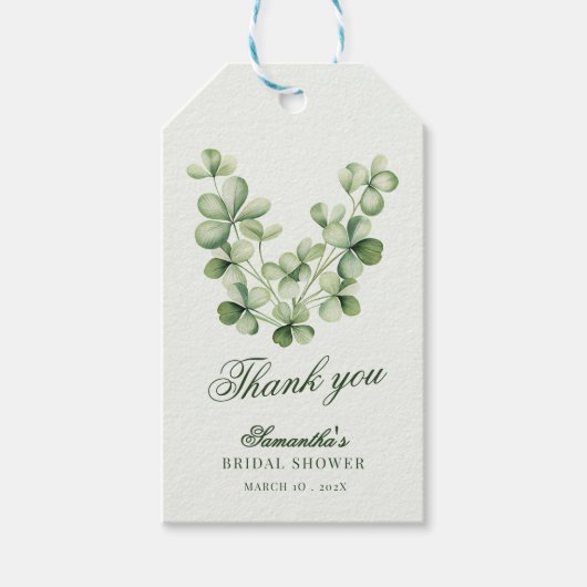 Grüner Shamrock  - Brautparty Dankeschön Geschenkanhänger (Vorderseite)