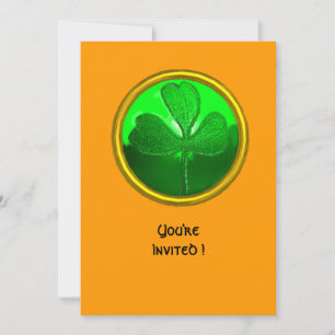 GRÜNER SHAMROCK-EDELSTEIN, ST. PATRICK'S DAY-PARTY EINLADUNG