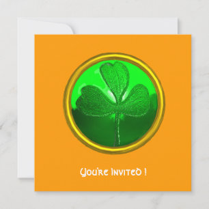 GRÜNER SHAMROCK-EDELSTEIN, ST. PATRICK'S DAY-PARTY EINLADUNG