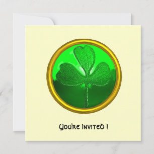GRÜNER SHAMROCK-EDELSTEIN, ST. PATRICK'S DAY-PARTY EINLADUNG