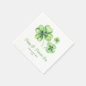 Grüner Shamrock Frohen St. Patrick's Day Party Serviette (Ecke)