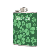 Grüner Shamrock Herz St. Patrick's Day Flachmann (Links)