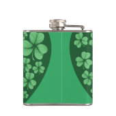 Grüner Shamrock Herz St. Patrick's Day Flachmann (Rückseite)