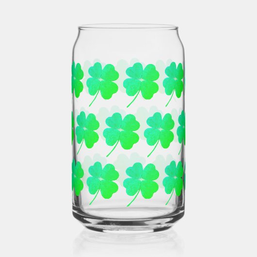 Grüner Shamrock-Irischer St. Patrick's Day Trinkse Dosenglas (Vorderseite)