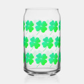Grüner Shamrock-Irischer St. Patrick's Day Trinkse Dosenglas (Rückseite)