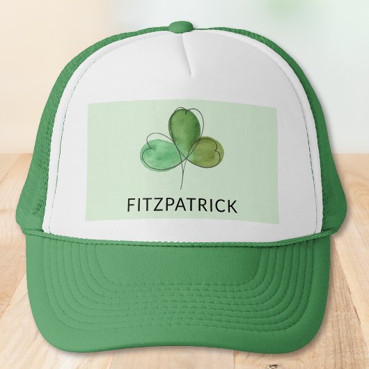 Grüner Shamrock Irisches Erbe Name Truckerkappe