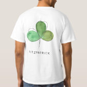 Grüner Shamrock Irisches Erbe T-Shirt (Rückseite)