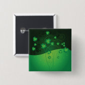 Grüner Shamrock-Klee St. Patrick’s Day Glück Button (Vorne & Hinten)