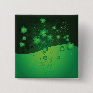 Grüner Shamrock-Klee St. Patrick’s Day Glück Button