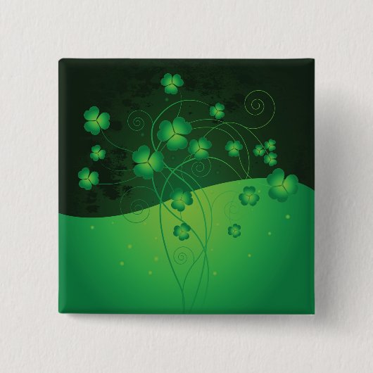 Grüner Shamrock-Klee St. Patrick’s Day Glück Button (Vorderseite)