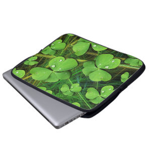 Grüner Shamrock-Klee St. Patrick's Day Laptop-Hüll Laptopschutzhülle