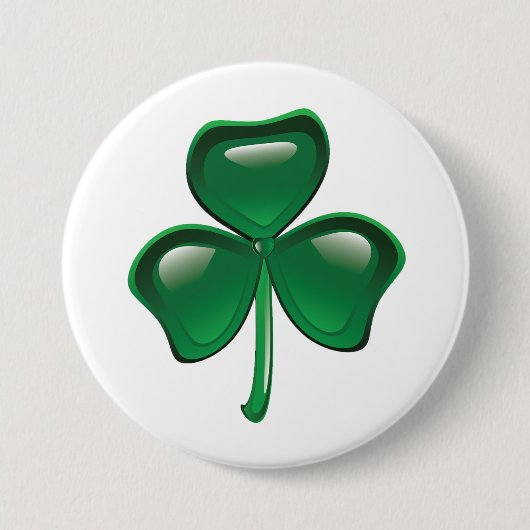 Grüner Shamrock-Kleeblatt Button (Vorderseite)