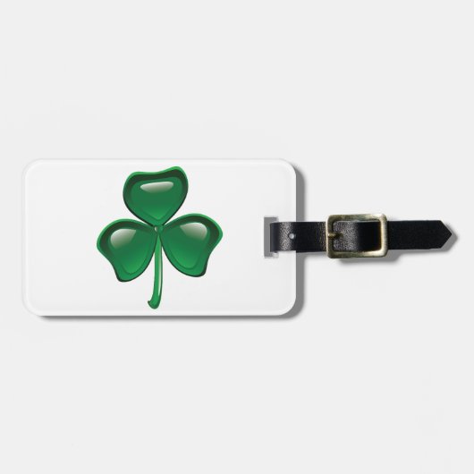 Grüner Shamrock-Kleeblatt Gepäckanhänger (Vorderseite horizontal)