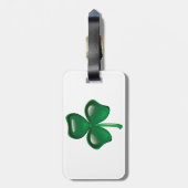 Grüner Shamrock-Kleeblatt Gepäckanhänger (Rückseite vertikal)