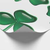 Grüner Shamrock-Kleeblatt Geschenkpapier (Ecke)