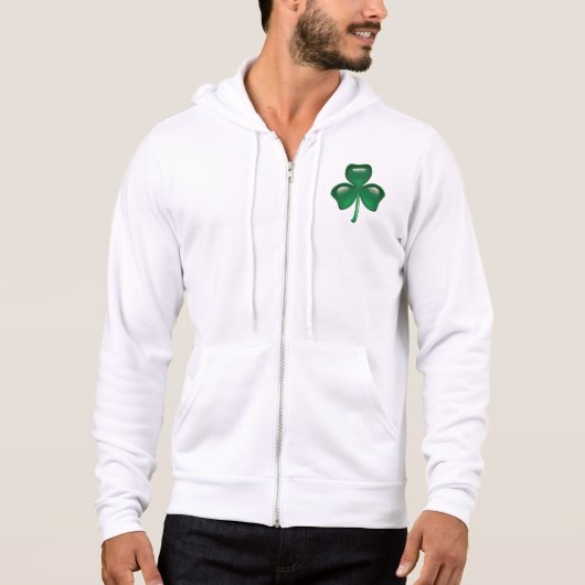 Grüner Shamrock-Kleeblatt Hoodie (Vorderseite)
