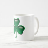 Grüner Shamrock-Kleeblatt Kaffeetasse (VorderseiteRechts)