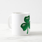 Grüner Shamrock-Kleeblatt Kaffeetasse (Vorderseite Links)