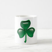 Grüner Shamrock-Kleeblatt Kaffeetasse (Mittel)