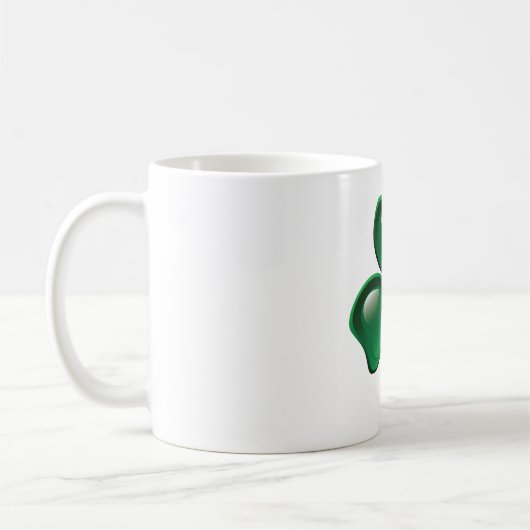 Grüner Shamrock-Kleeblatt Kaffeetasse (Links)