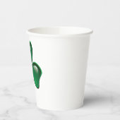 Grüner Shamrock-Kleeblatt Pappbecher (Links)
