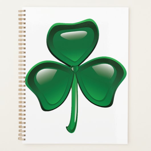 Grüner Shamrock-Kleeblatt Planer (Vorderseite)