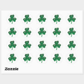 Grüner Shamrock-Kleeblatt Runder Aufkleber (Blatt)