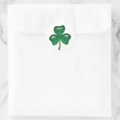 Grüner Shamrock-Kleeblatt Runder Aufkleber (Tasche)
