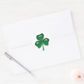 Grüner Shamrock-Kleeblatt Runder Aufkleber (Umschlag)