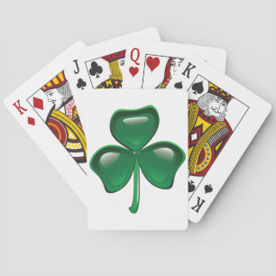 Grüner Shamrock-Kleeblatt Spielkarten