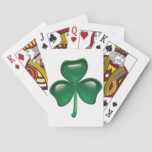 Grüner Shamrock-Kleeblatt Spielkarten (Rückseite)