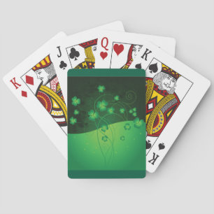 Grüner Shamrock-Kleeblatt St. Patrick’s Day Glück Spielkarten