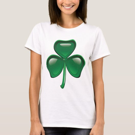 Grüner Shamrock-Kleeblatt T-Shirt (Vorderseite)